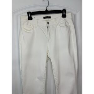 Ann Taylor Size 8 White Cream Skinny Ankle Pants Stretch Slim Career